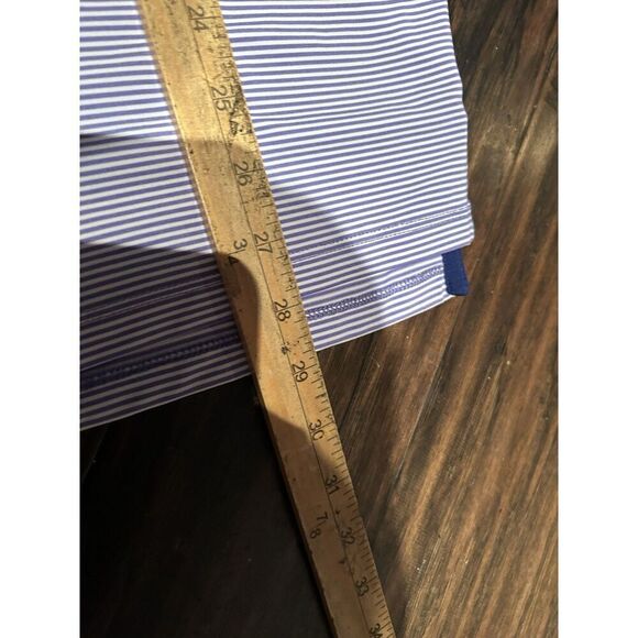 Greyson Mens Medium Purple Striped Golf Polo Shirt FLAW - Picture 8 of 8